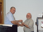 October 13, 2010 - Commander Mike Williams presents an SCV 25 Year Service Medal to Compatriot Ralph Vincent